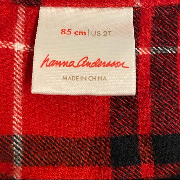 Hanna Andersson US 2T 85cm Red Plaid Button-Up Shirt - Picture 4 of 5